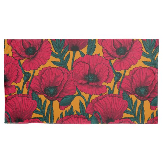 Mohngarten Kissenbezug (Vorderseite-Links)