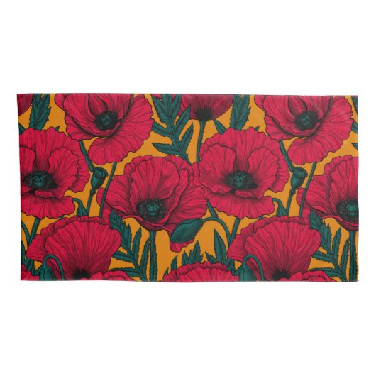 Mohngarten Kissenbezug (Rückseite-Rechts)