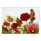 Mohngarten mit Lorikeet-Papagei-Blank (Vorderseite (Horizontal))