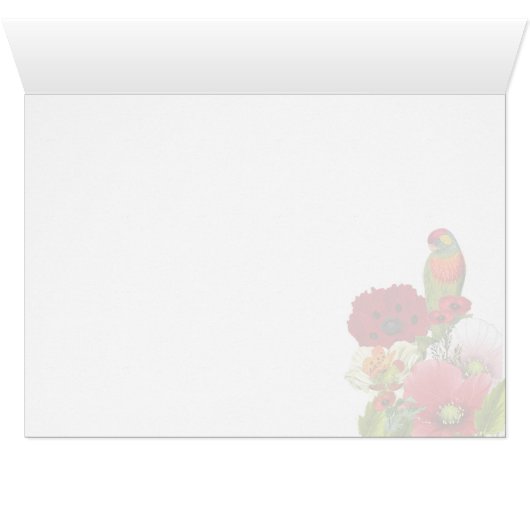 Mohngarten mit Lorikeet-Papagei-Blank (Innenansicht Horizontal (Unten))