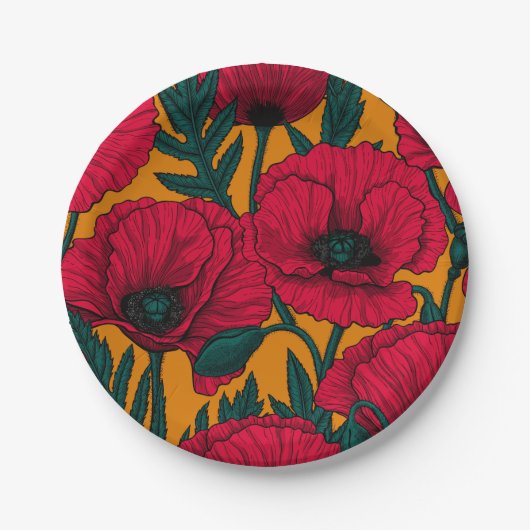 Mohngarten Pappteller (Vorderseite)