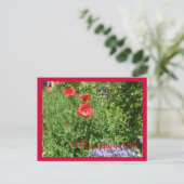 Mohngarten Postkarte (Stehend Vorderseite)