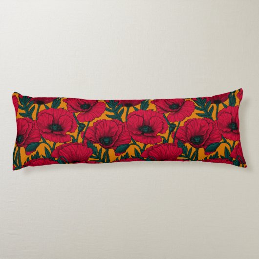 Mohngarten Seitenschläferkissen (Rückseite)