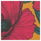 Mohngarten Stoff (Nahaufnahme)