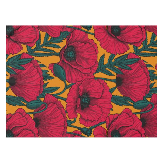 Mohngarten Tischdecke (Vorderseite (Horizontal))