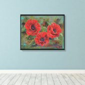 Mohngepackte Leinwand-Blume von Renee Lavoie Leinwanddruck (Insitu (Holzboden))