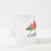 Mohngrüne Blätter Gelbe Wildblumen Mattglastasse (Vorderseite Links)