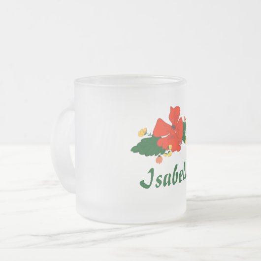 Mohngrüne Blätter Gelbe Wildblumen Mattglastasse (Vorderseite Links)