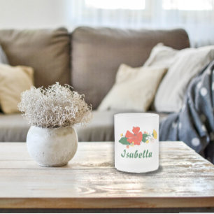 Mohngrüne Blätter Gelbe Wildblumen Mattglastasse