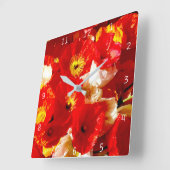 Mohnhahn Quadratische Wanduhr (Winkel)