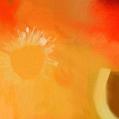 Mohnhaus - Ölmalerei Feiertagskarte