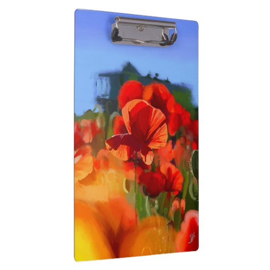 Mohnhaus - Ölmalerei Klemmbrett (Rechts)