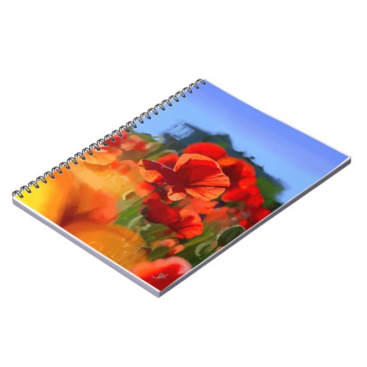 Mohnhaus - Ölmalerei Notizblock (Linke Seite)