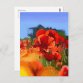 Mohnhaus - Ölmalerei Postkarte (Vorne/Hinten)