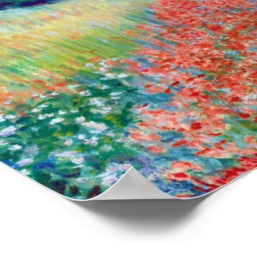 Mohnische Blume in einem Feld, Claude Monet Poster (Ecke)