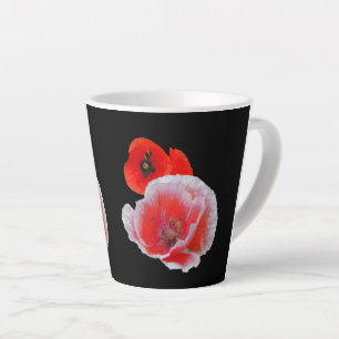 Mohnische Blume Nah Cust. Schwarze Latte-Tasse Milchtasse