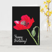 Mohnkarte "Happy Birthday" Karte (Gelbe Blume)