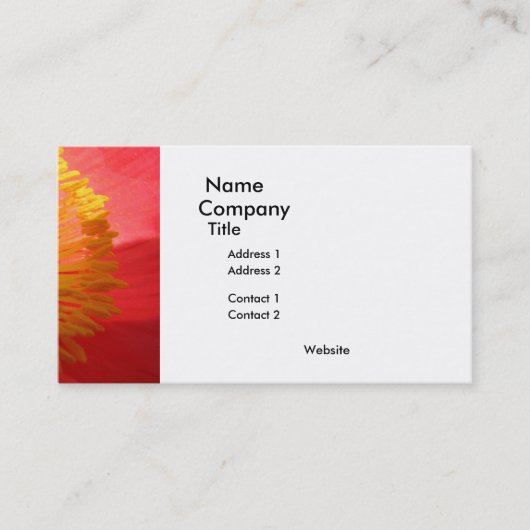 Mohnkarte Visitenkarte (Vorderseite)