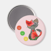 Mohnkatze Magnet (Vorderseite/Rückseite)