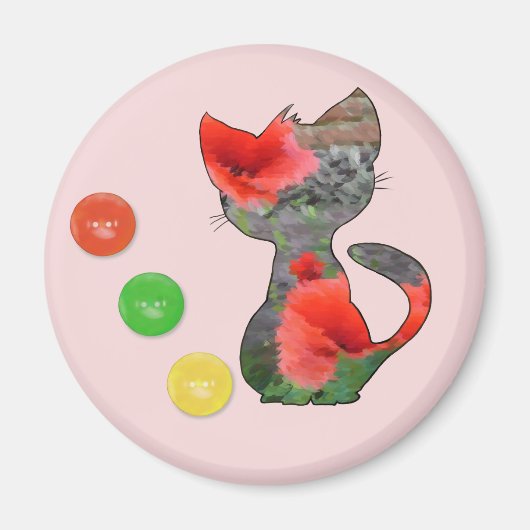 Mohnkatze Magnet (Vorne)