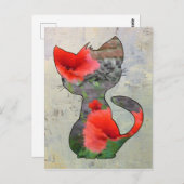 Mohnkatze Postkarte (Vorne/Hinten)