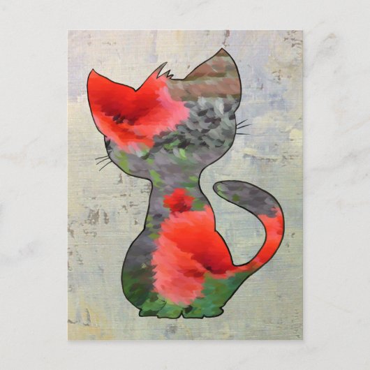 Mohnkatze Postkarte (Vorderseite)