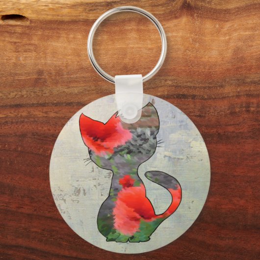 Mohnkatze Schlüsselanhänger (Vorderseite)