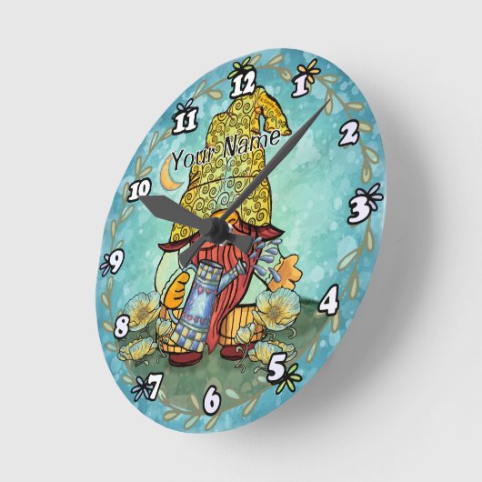 Mohnknochen Runde Wanduhr (Winkel)