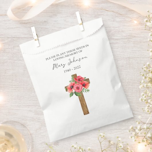 Mohnkreuz-Samenpackungs-Beerdigungsgeschenktüte Geschenktütchen (Ausgeschnitten)