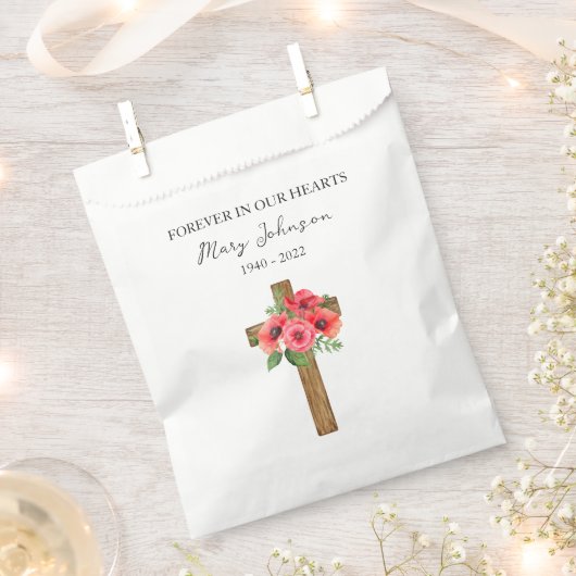 Mohnkreuz Trauergeschenktasche Geschenktütchen (Ausgeschnitten)