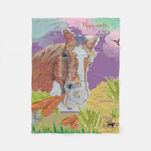 Mohnlächeln Fleecedecke (Vorderseite)