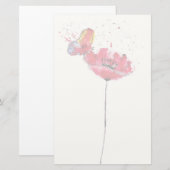 Mohnlackierung Blume Briefpapier (Vorne/Hinten)