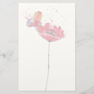 Mohnlackierung Blume Briefpapier