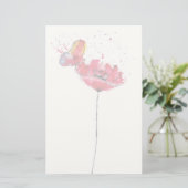 Mohnlackierung Blume Briefpapier (Stehend Vorderseite)