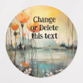 Mohnlandschaft Abstrakt mit roten Mohnchen Etiketten (Design 1)