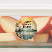 Mohnlandschaft Abstrakt mit roten Mohnchen Etiketten (Befestigt)