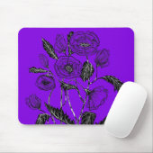 Mohnmaus Blume - Lila Mousepad (Mit Mouse)