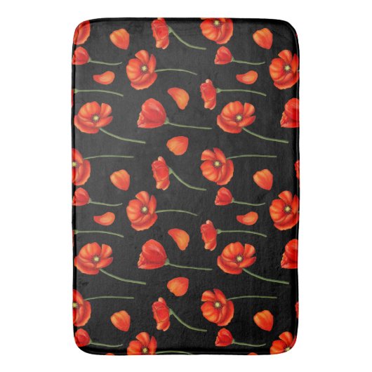 Mohnmuster Badematte (Vorderseite Vertikal)