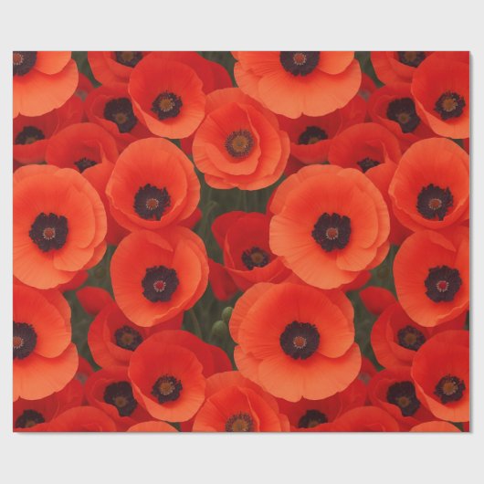 Mohnmuster der Blume Geschenkpapier (Flach)