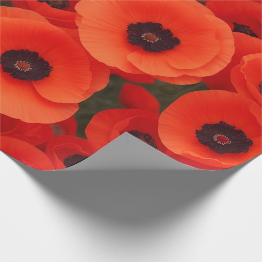 Mohnmuster der Blume Geschenkpapier (Ecke)