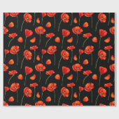 Mohnmuster Geschenkpapier (Flach)