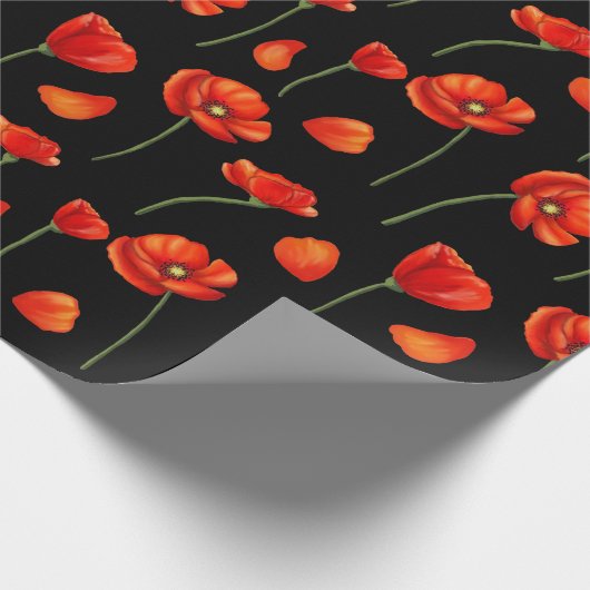 Mohnmuster Geschenkpapier (Ecke)