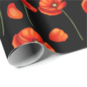 Mohnmuster Geschenkpapier (Rolleneckpunkt)