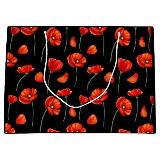 Mohnmuster Große Geschenktüte (Vorderseite)