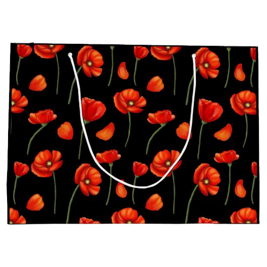 Mohnmuster Große Geschenktüte (Rückseite)
