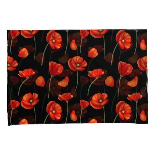 Mohnmuster Kissenbezug (Vorderseite-Rechts)