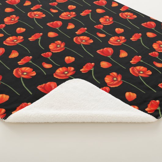 Mohnmuster Sherpadecke (3/4)