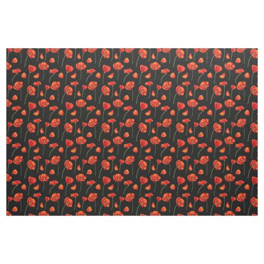 Mohnmuster Stoff (Fat Quarter (45,7 x 55,9 cm))