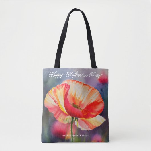 Mohnmüttertag, botanische Blume Tasche (Vorderseite)