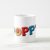 Mohnname im dynamischen Häkelmuster Kaffeetasse (Mittel)